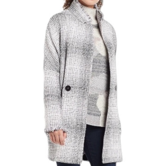 NIC + ZOE Plaid Please Cotton Blend Sweater JacketMedium Petite